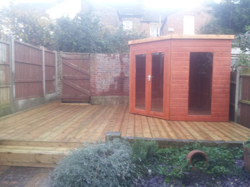 Decking, Fencing & Turfing after Willow Landscapes completed work