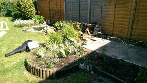 Decking, Fencing & Turfing before Willow Landscapes work