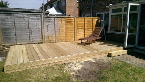 Decking, Fencing & Turfing after Willow Landscapes completed work