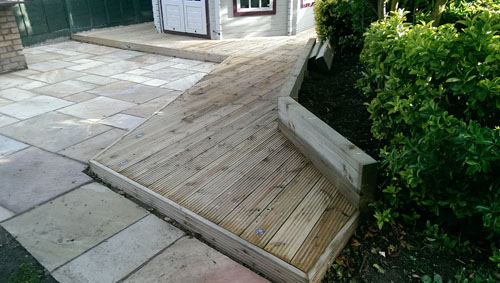 Decking, Fencing & Turfing after Willow Landscapes completed work